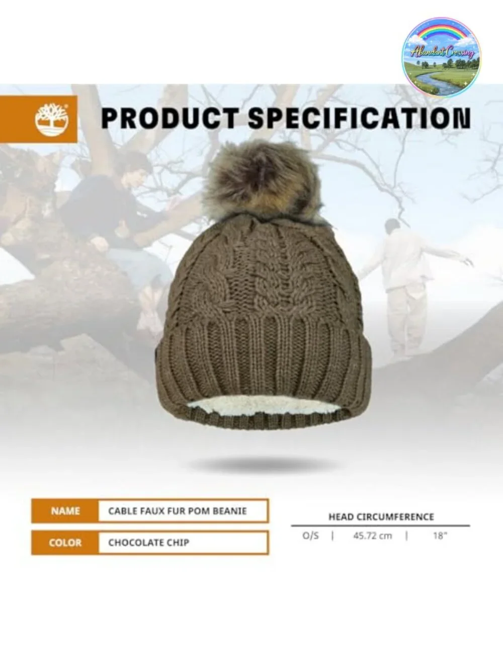 Cable Knit Faux Fur Pom Beanie Women Soft Lined Winter Hat